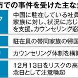 【深セン刺殺】中国からの帰国促した日本企業は2%、不買運動につながることもあるため、目立つ対応は取りづらいか