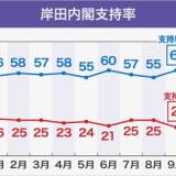 【政治】岸田内閣 支持は20％で発足後最低 不支持は60％ 政党支持率は