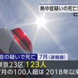 【東京23区】7月 熱中症疑い123人死亡  大半が屋内  エアコン未使用