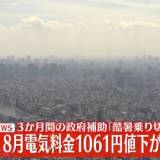 【酷暑乗り切り緊急支援】“夏の電気料金”値下がりへ…東電8月使用分「補助」再開で