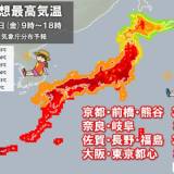 【猛暑】明日14日　関東でも35℃予想　熱中症厳重警戒　15日からムシッとした暑さへ