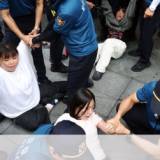 「処理水放出反対」学生ら16人逮捕 韓国の日本大使館に侵入試みる
