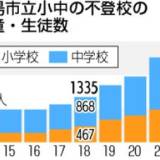 【不登校】広島市立小中の不登校3512人　2023年度、7年連続で過去最多　「無理に登校させない」保護者に意識広がる